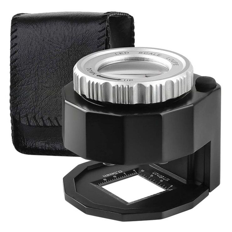 Лупа портативная карманная с подсветкой и УФ-светом 新小六灯, диаметр: 30 мм, увеличение: 30X