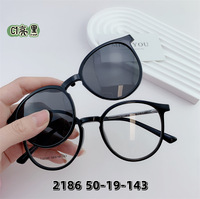 Hybrid frame, metal + TR90, with magnet polarised clip-onSANTA 2186