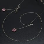 Металлическая нескользящая цепочка золотого цвета, с подвеской хрустальное сердце, для очков и масок GL568