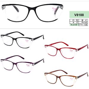 Ready-made plastic frame glasses for women Vizzini V8188, diopters from +1.00 to +4.00 (step 0.25)