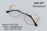 Metal ultrathin women's frames with spring hinges and rhinestones Wilibolo G95-318