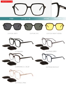 Plastic acetate frame with flex hinges + polarized clip-on Big City F3026S