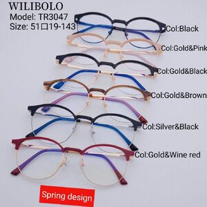 Metal + TR90 ultrathin women's frames with spring hinges Wilibolo TR3047