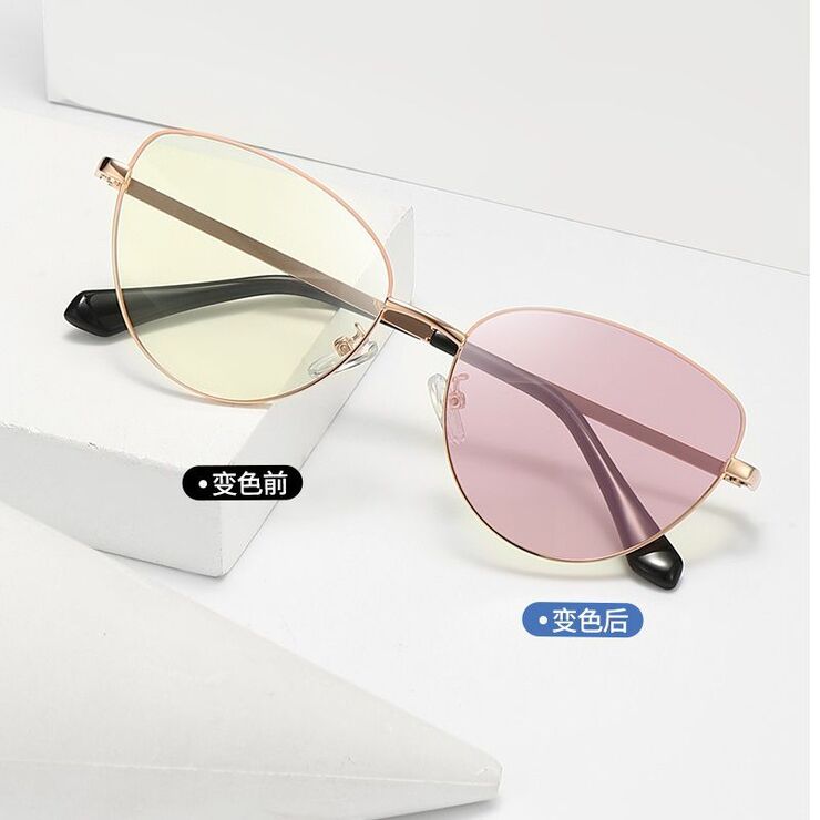 Очки металлические фотохромные с защитой от синего света 9700-GT