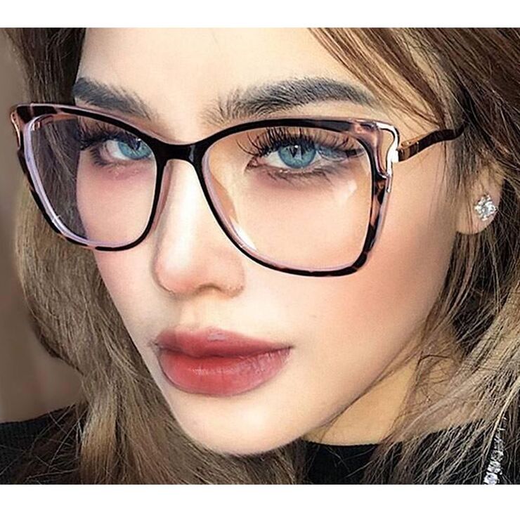 Combined frame (metal + TR90) or glasses with blue light protection, with spring hinges FA87056