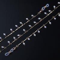 Metal non-slip chain, with pearl, for glasses and masks GL937