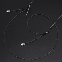 Black-colored metal non-slip chain, with pendant bear, for glasses and masks GL647