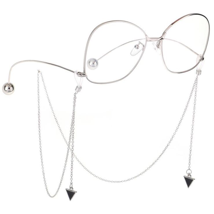 Metal non-slip chain, with triangle pendant, for glasses and masks GL454