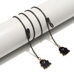 Металлическая нескользящая цепочка черного цвета, с подвеской черный ангел-призрак, для очков и масок GL1515