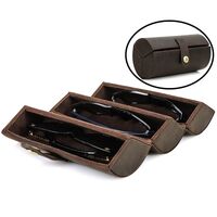 Sunglasses and eyeglasses genuine leather case for 3 slots CF4008