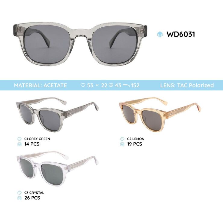 Plastic acetate frame polarized sunglasses WD6031
