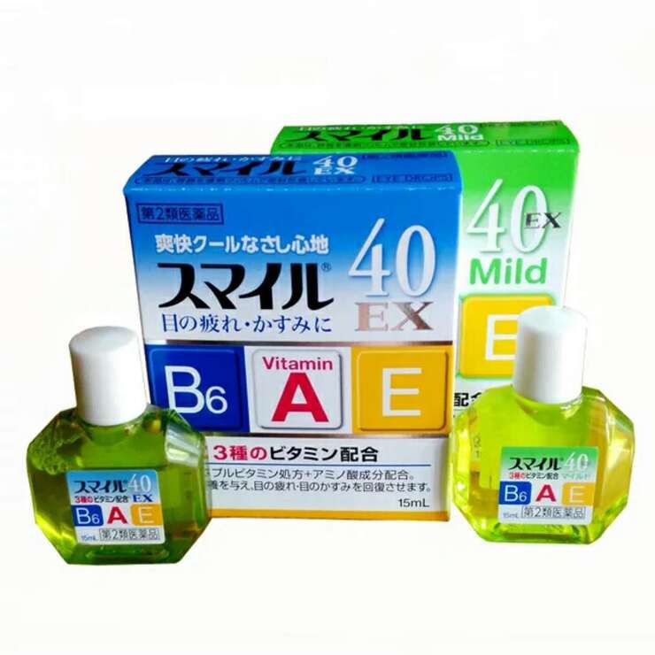 Japanese eye drops with vitamins Lion Smile 日本原装进口狮王smile40EX眼药水缓解眼部疲劳 滴眼液 - картинка 1