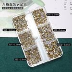 Set of rhinestones with a pointed bottom for frames and glasses decorating, magic color, sizes 1.3-2.8 mm (price per pack, 3 packs minimum)