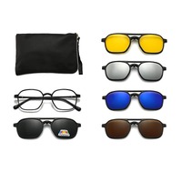 Оправа El Dorado с комплектом поляризационных солнцезащитных насадок (клипон) на магните 2307A (5 штук)