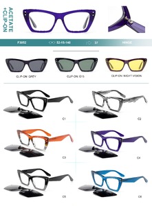 Plastic acetate frame + polarized clip-on Big City F3052S