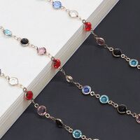 Metal non-slip chain, with glass beads, for glasses and masks GL335