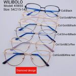 Оправа металлическая ультратонкая, со стразами Wilibolo K9855