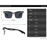 Plastic sunglasses retro style wigt square lenses Elit LH169-EL