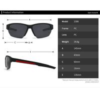 Plastic semi-rimless sport sunglasses Elit 2308-EL