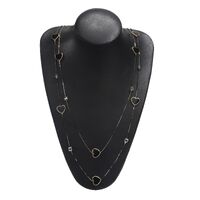 Metal non-slip gold chain with black crystal heart for glasses and masks GL443