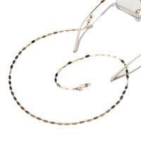 Non-slip metal golden disc glasses chain GL1215