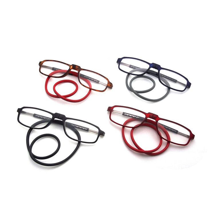 Очки пластиковые для чтения складные на магните 宝时杰挂脖 , диоптрии от +1.00 до +3.50, РМЦ=62-64
