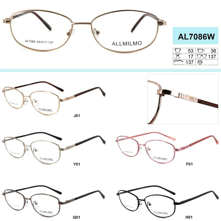 Womens cheap metal frames for glasses Allmilmo AL7086-W