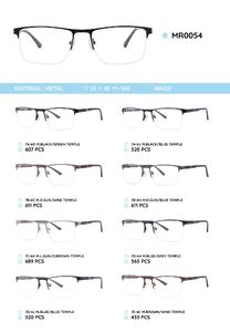 Металлическая оправа с дужками из пластика TR-90 полуободковая MR0054