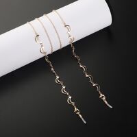 Gold-colored metal non-slip chain, with moon pendant, for glasses and masks GL951