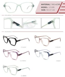 Оправа пластиковая из TR90 и ацетата с флексом LE1085-DA