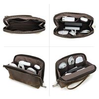 Сумка-барсетка для очков и девайсов из натуральной кожи с ремешком MC1034