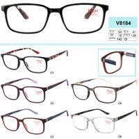 Ready-made plastic frame glasses with spring hinges Vizzini V8184G, diopters from +0.75 to +4.00 (step 0.25)