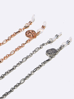 Set of two glasses chain with black and white beads GM087