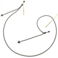 Black-colored metal non-slip chain, with triangle, for glasses and masks GL292