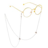 Silver-colored metal non-slip chain, with ball, for glasses and masks GL270