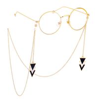 Gold-colored metal non-slip chain, with triangle pendant, for glasses and masks GL480