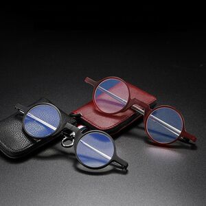 Plastic reading pince-nez glasses with case folding 6032, diopters from +1.00 to +3.50, RMC=62-64