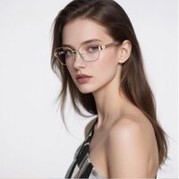 Metal + TR90 plastic Blue Blocker glasses frame for women with UV and blue light protection lenses More FCS3167
