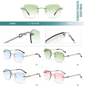 Rimless metal sunglasses with UV-400 protection and nylon lenses Big City S25648