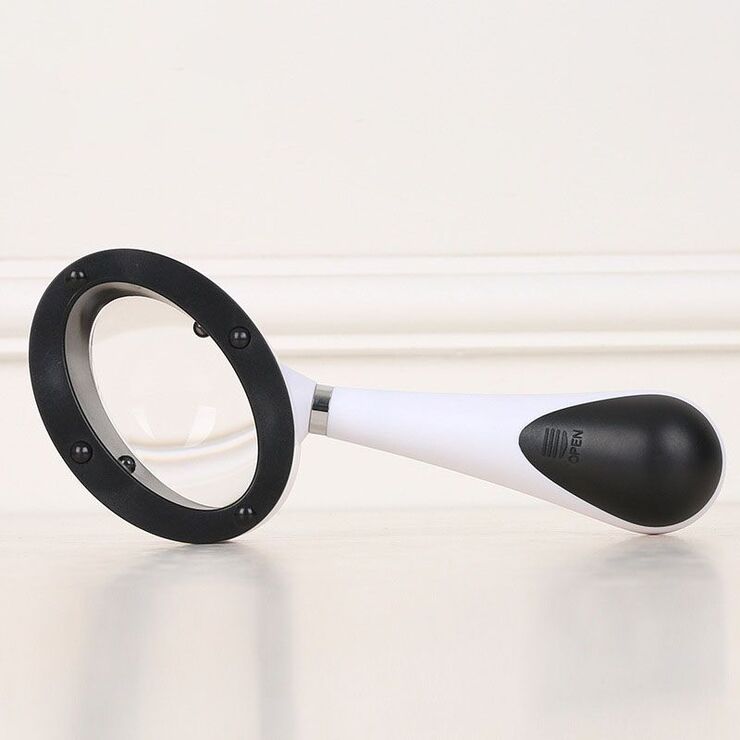 Magnifier with universal backlight, magnifying glass with handle 16035-XX, size: 60*35 mm, magnification: 6,5X