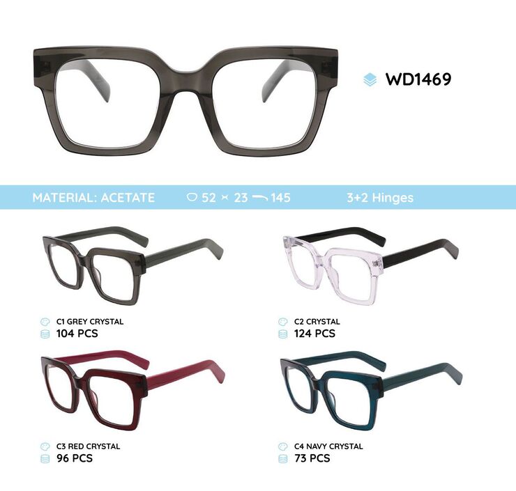 Plastic acetate eyeglasses frame for women WD1469