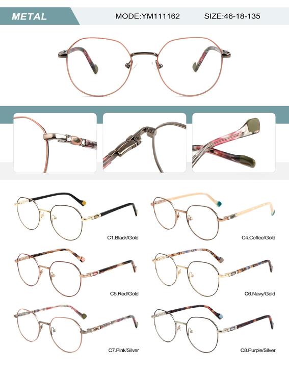 Metal frame for women with spring hinges YM111162-DA