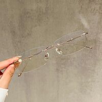 Rimless reading metal titanium ultralight glasses with Blue Ray Cut protection KY0632-D, diopters from 0.00 to +4.00