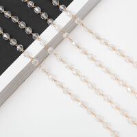 Metal non-slip chain, gold crystal bead, for glasses and masks GA087