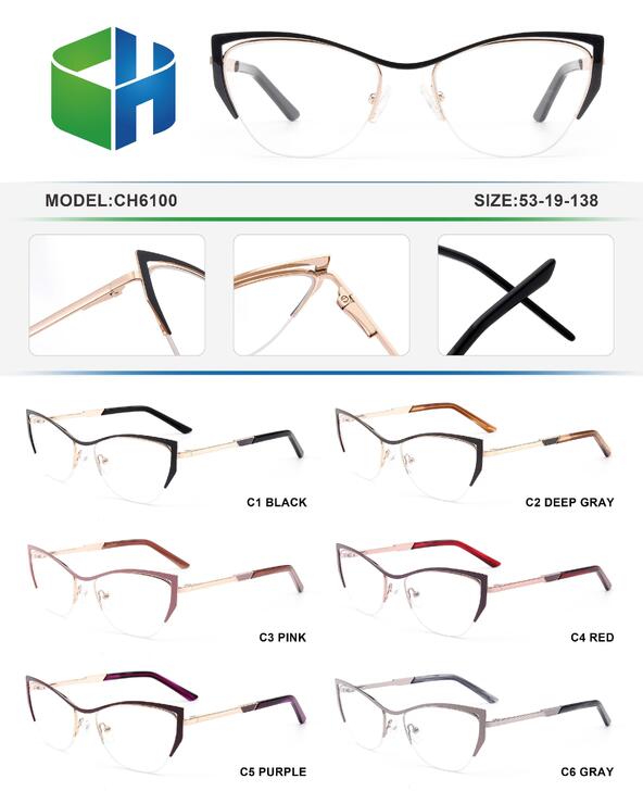 Оправа металлическая полуободковая с флексом CH6100-DA