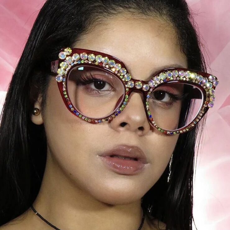 Очки пластиковые женские с защитой от синего света и стразами 9620镶钻-PN