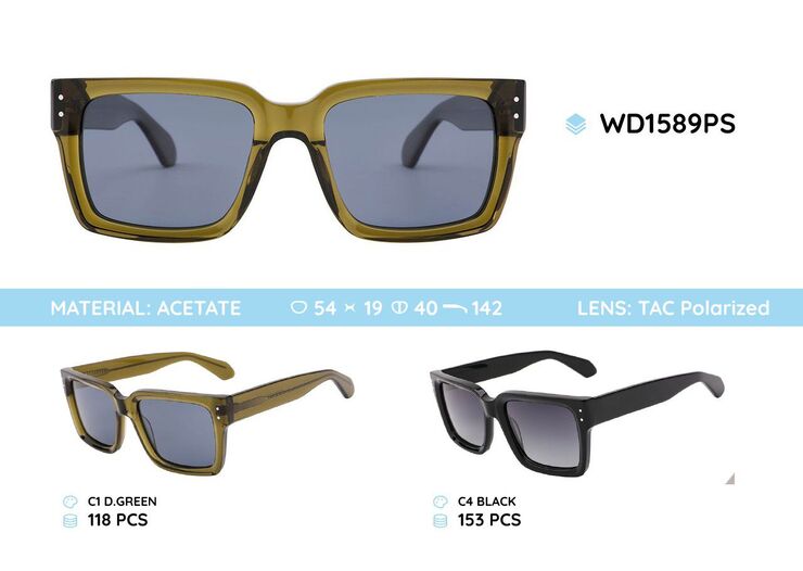 Plastic acetate frame polarized sunglasses WD1589PS
