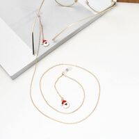 Gold-colored metal non-slip chain, with Santa Claus, for glasses and masks GA034