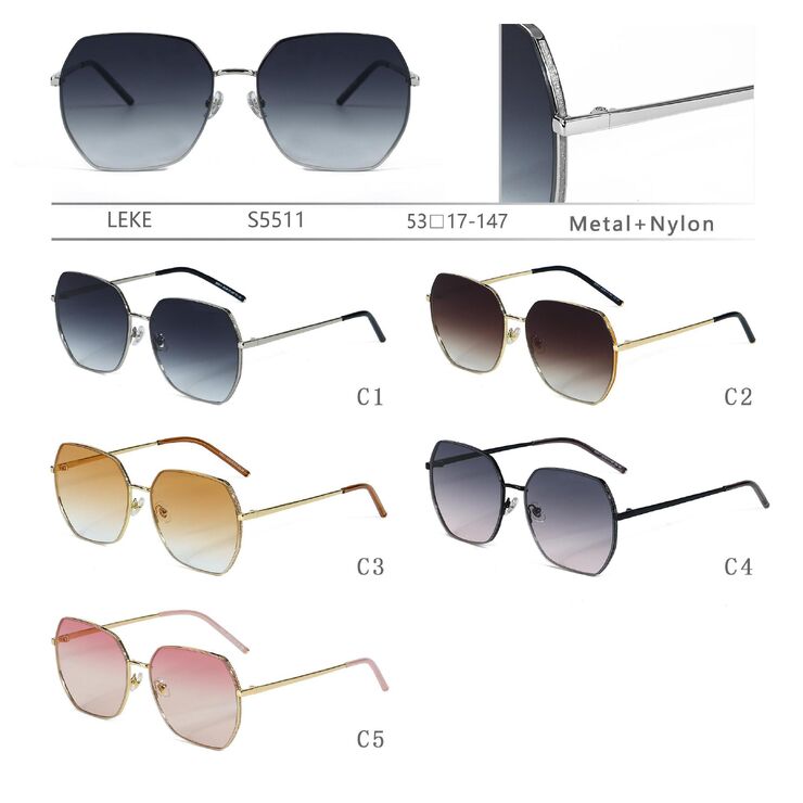 Polarized metal sunglasses with nylon lenses for women Leke S5511