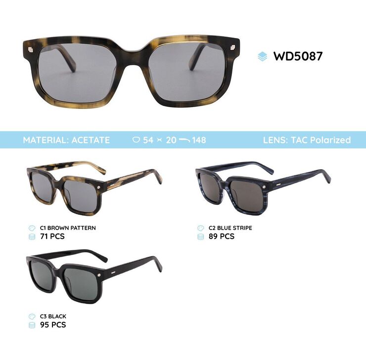 Plastic acetate frames polarized sunglasses WD5087